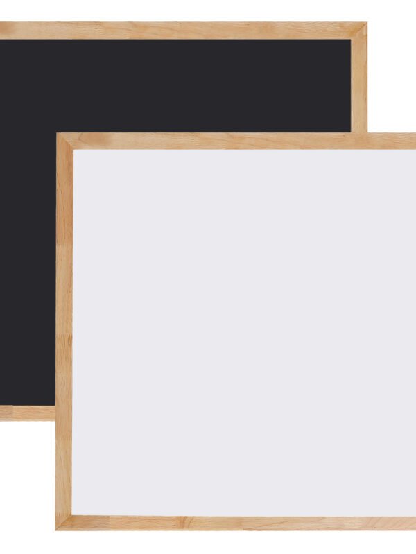 Roger & Moris Wooden (Rubber Wood) Framed Double Sided Board with Non Magnetic Whiteboard and Black Chalkboard for Home, Office and School (Size : 4 feet x 4 feet)
