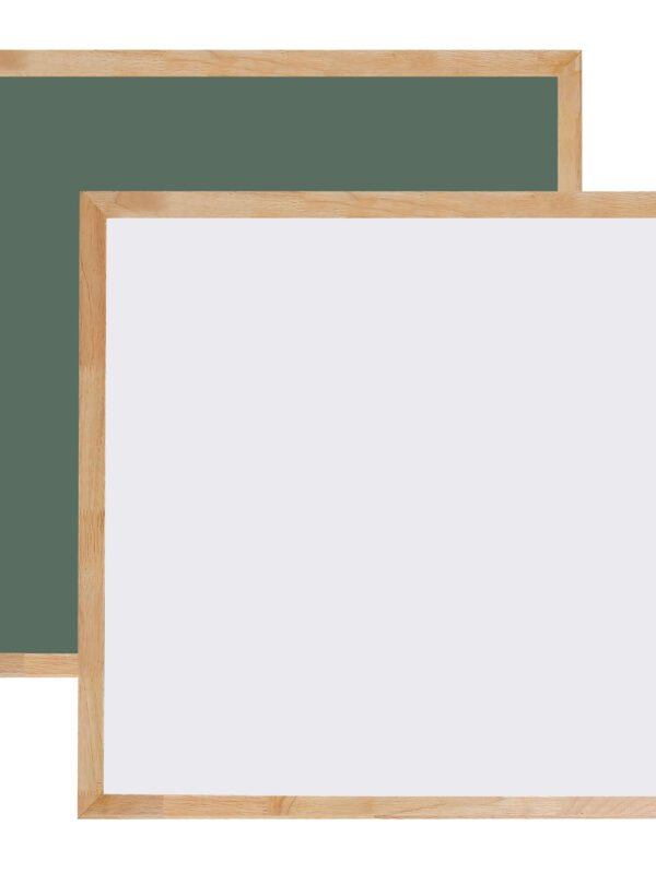 Roger & Moris Wooden (Rubber Wood) Framed Double Sided Board with Non Magnetic Whiteboard and Green Chalkboard for Home, Office and School (Size : 4 feet x 4 feet)
