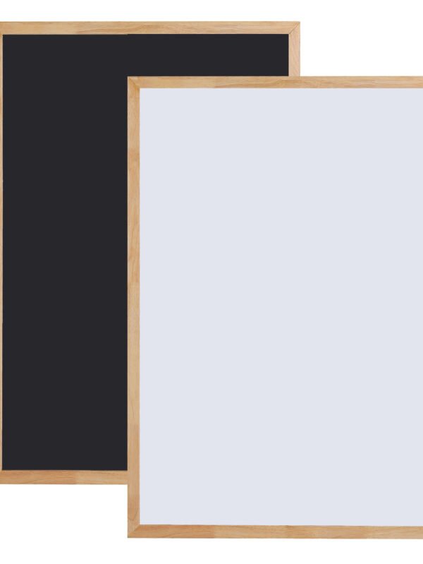 Roger & Moris Wooden (Rubber Wood) Framed Double Sided Board with Non Magnetic Whiteboard and Black Chalkboard for Home, Office and School (Size : 3 feet x 4 feet)